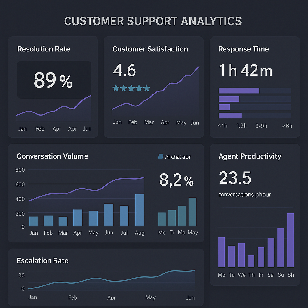 AI Customer Support Chatbot Screenshot 3: Analytics Dashboard
