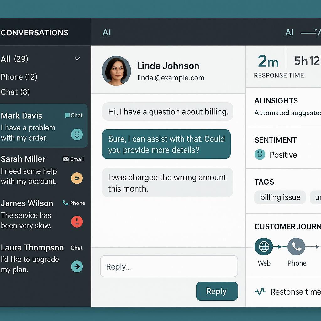 AI Customer Support Chatbot Screenshot 2: Conversation Management